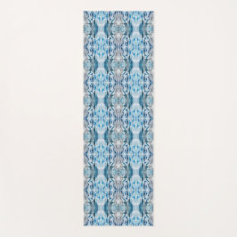 Tapete De Yoga Padrão abstrato simétrico azul gelo sereno