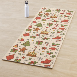 Tapete De Yoga Padrão Alegre de Natal