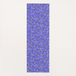 Tapete De Yoga Padrão Azul de Linho Invisível