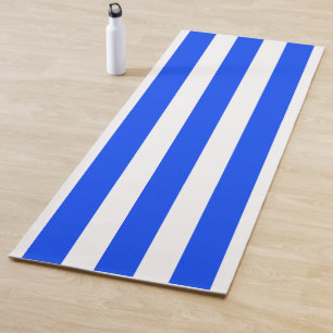 Tapete De Yoga Padrão Azul e Branco do Sailor de Faixa Vertical