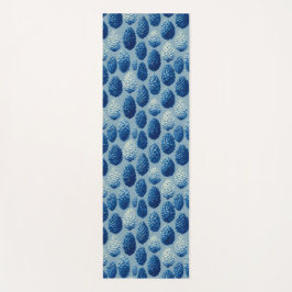 Tapete De Yoga Padrão Blue Winter Pine Cone