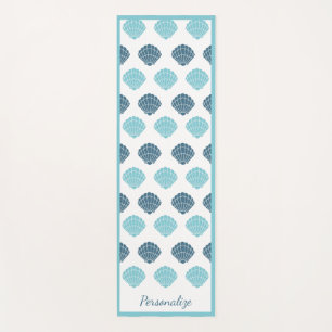 Tapete De Yoga Padrão Bonito de Seashell Azul Zen Yoga Namaste