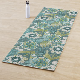 Tapete De Yoga Padrão Botânico Boho Floral