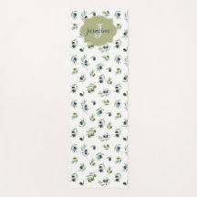 Padrão Chic de Aquarela com Nome e Monograma em Ve