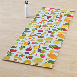 Tapete De Yoga Padrão Colorido de Fruta de Verão