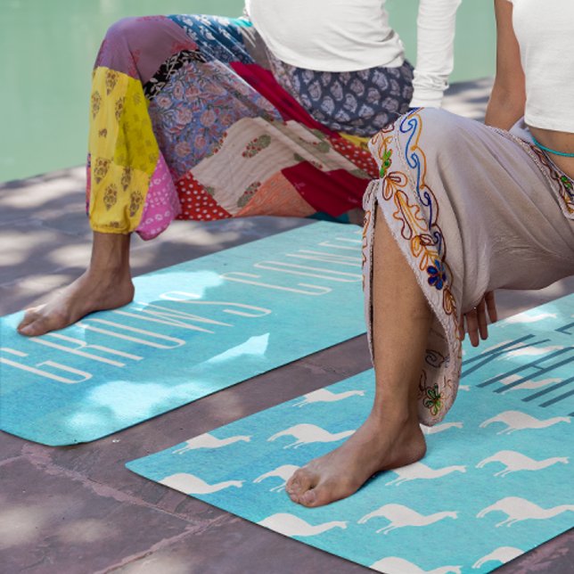 Tapete De Yoga Padrão de Abstrato de Aquarela Diária Llama Karma (Criador carregado)