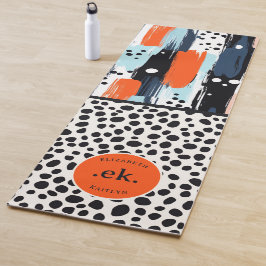 Tapete De Yoga Padrão de Abstrato de Cachorro Dalmaciano de Brush