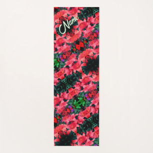 Tapete De Yoga Padrão de Abstrato de lírios laranja personalizado