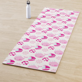 Tapete De Yoga Padrão De Baleias, Baleias Cutas, Baleias Rosa