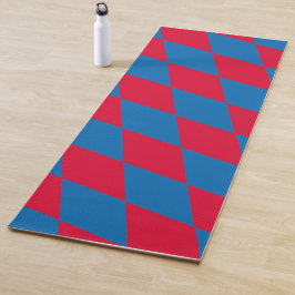 Tapete De Yoga Padrão de bandeira de diamante da Baviera azul e v