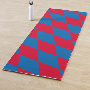 Tapete De Yoga Padrão de bandeira de diamante da Baviera azul e v