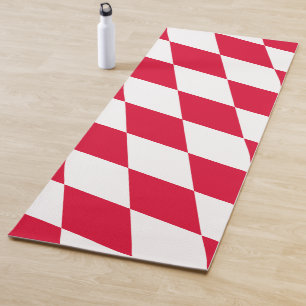 Tapete De Yoga Padrão de bandeira de diamante da Baviera vermelha