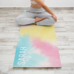 Tapete De Yoga Padrão de Coluna de Algodão Personalizado<br><div class="desc">Rainbow Tie Dye Pattern Personalizado design.</div>