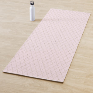 Tapete De Yoga Padrão de Diamante Rosa Simples e Legal