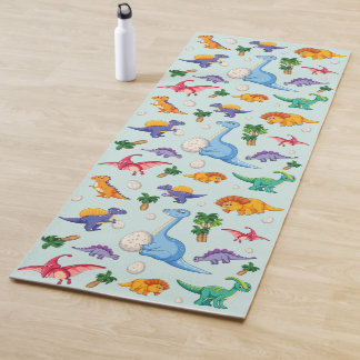 Tapete De Yoga Padrão de Dinossauro Corajoso