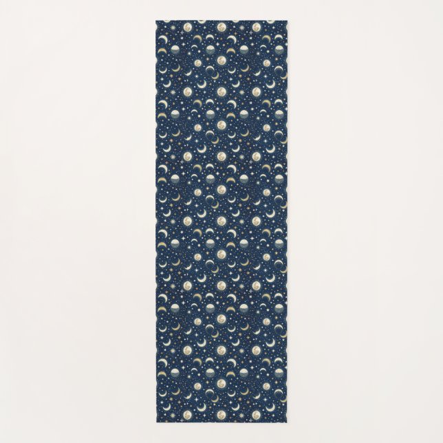 Tapete De Yoga Padrão de Estrelas e Lua (Frente)