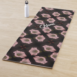 Tapete De Yoga Padrão de Flor da Glória da Manhã Branca Personali