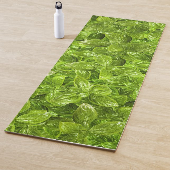 Tapete De Yoga Padrão de Folhas de Basil (In Situ)