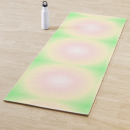 Tapete De Yoga Padrão de Gradiente Óptico 3D Branco Rosa Verde Pá