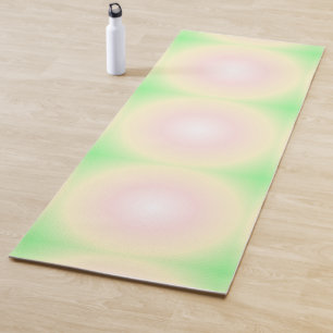 Tapete De Yoga Padrão de Gradiente Óptico 3D Branco Rosa Verde Pá