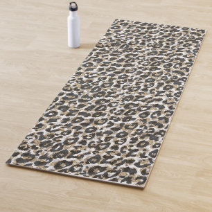 Tapete De Yoga Padrão de impressão de leopardo-de-ouro elegante