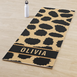 Tapete De Yoga Padrão de Impressão do Animal Cheetah do Nome Pers