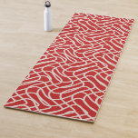 Tapete De Yoga Padrão De Linha De Abstrato De Vermelho E Creme<br><div class="desc">Abstrato - vermelho e creme.</div>