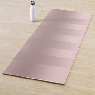 Tapete De Yoga padrão de listras rosa-douradas