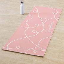 Padrão de Loops Geométricos Branco sobre Rosa e No
