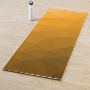 Tapete De Yoga Padrão de Malha Geométrica com Gradiente Laranja
