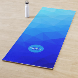 Tapete De Yoga Padrão de malha geométrica do mar de verão azul Mo