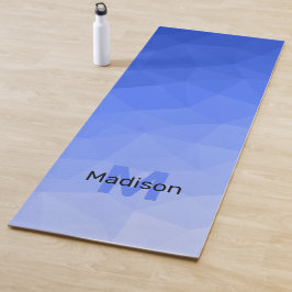 Tapete De Yoga Padrão de malha geométrica gradiente azul escuro M