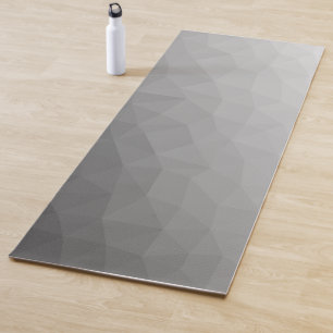 Tapete De Yoga Padrão de Malha Geométrica Gradiente Cinza