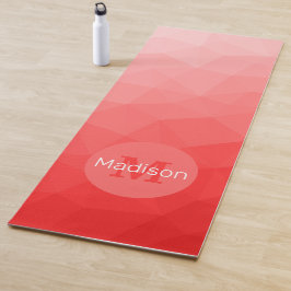 Tapete De Yoga Padrão de malha geométrica gradiente vermelho ombr