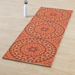 Tapete De Yoga Padrão de Mandala Marrom Boho Terroso Meditação Ac
