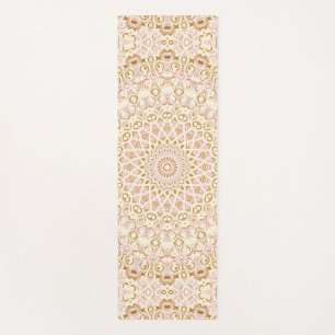Tapete De Yoga Padrão de Mandala Radiante Beijo Dourado