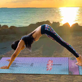 Tapete De Yoga Padrão de Mandala Roxo Personalizado Lotus Zen Kan