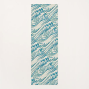 Tapete De Yoga Padrão de onda japonês