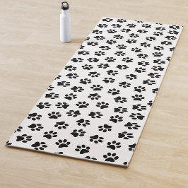 Tapete De Yoga Padrão De Patas, Patas Cachorros, Patas Negras