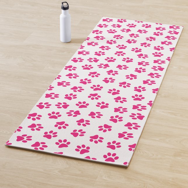 Tapete De Yoga Padrão De Patas, Patas Cachorros, Patas Rosa (In Situ)