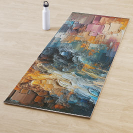 Tapete De Yoga Padrão de Pintura Texturizada Espessa