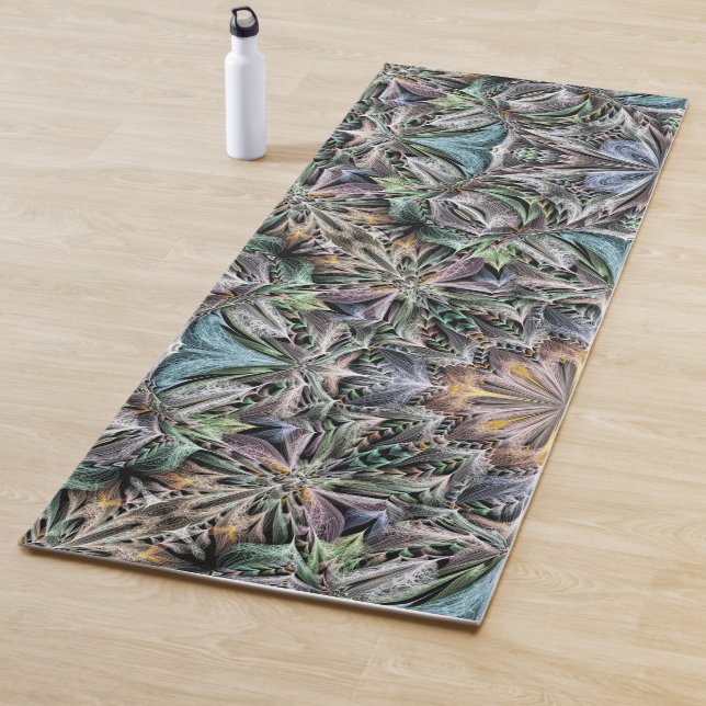 Tapete De Yoga Padrão de Rosetas do Jardim Suculento de abstrato  (In Situ)