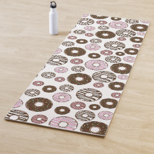 Tapete De Yoga Padrão De Rosquinhas, Rosquinhas Rosa, Rosquinhas