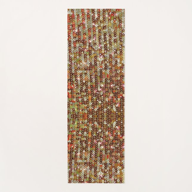 Tapete De Yoga Padrão de sequência de brilho Dourado elegante (Frente)