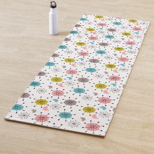 Tapete De Yoga Padrão de Starburst do Retro Atômico