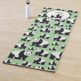 Tapete De Yoga Padrão de Urso de Panda Bonito