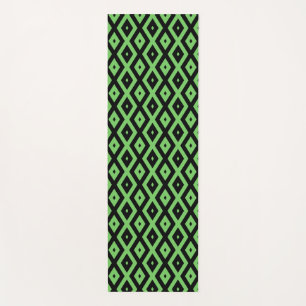 Tapete De Yoga Padrão de verde limão e diamante preto