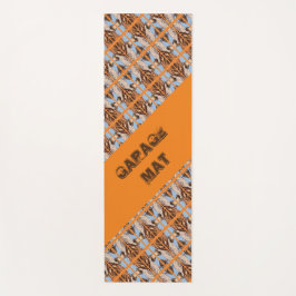 Tapete De Yoga Padrão Decorativo de Design Azul