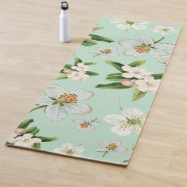 Tapete De Yoga Padrão do Flor de Primavera de Vintage