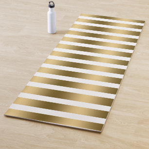 Tapete De Yoga Padrão Dourado e de distribuição branca